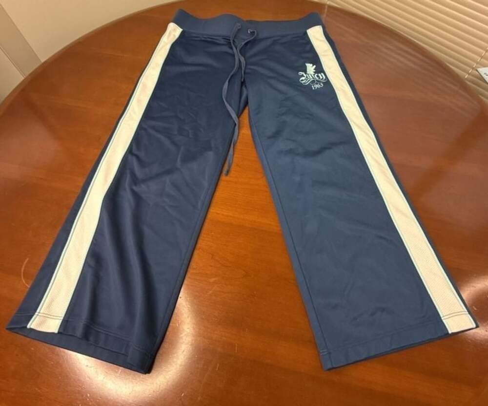 Juicy Couture Track Pants Size S Blue White Side Stripe